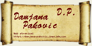 Damjana Paković vizit kartica